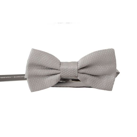 Dolce & Gabbana Dark Gray Silk Adjustable Neck Men Papillon Bow Tie main image 1